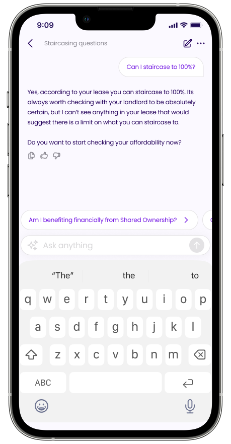 Stairpay AI chat on a resident's phone